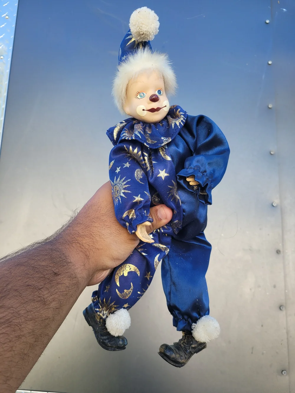 Vintage Clown Doll with sun and Moon Pattern